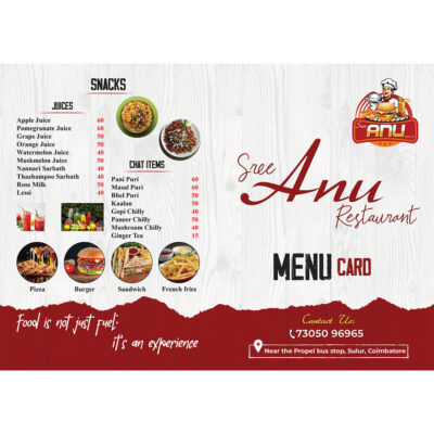 Menu card design